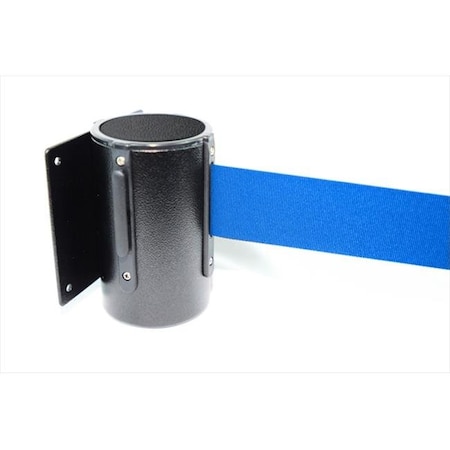 Vic Crowd Control Inc VIP Crowd Control 1410 13 ft. Dark Blue Belt Wall Mounted Belt Barriers - Black Finish 1410